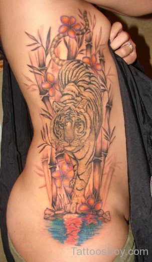 Tiger Tattoo Design On Rib-TB12099