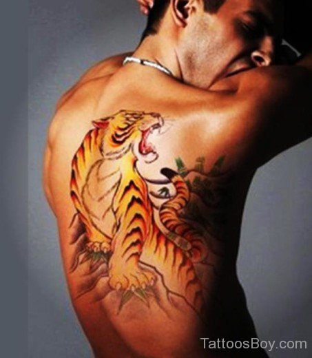 Tiger Tattoo On Back1-TB1289
