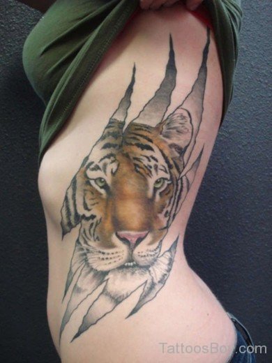 Tiger Tattoo On Rib