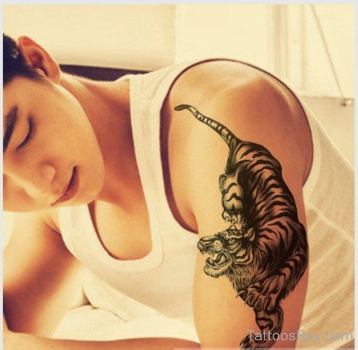 Tiger Tattoo On Shoulder-TB12316