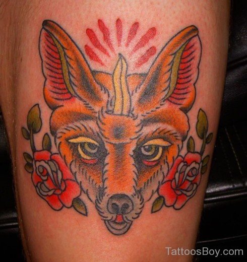 Traditional Fox Tattoo Design-TB12141