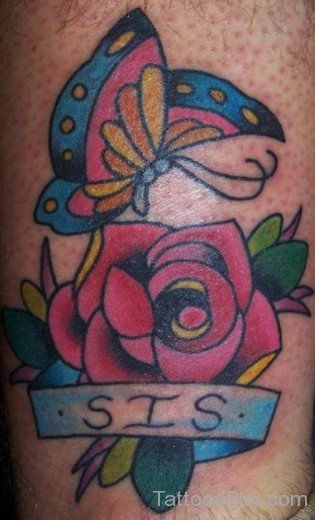 Traditional Rose Tattoo--TB176