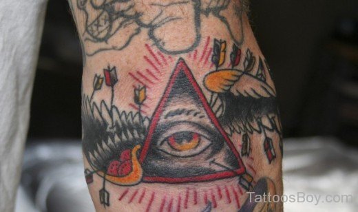 Triangle Eye Tattoo On Elbow-TB165