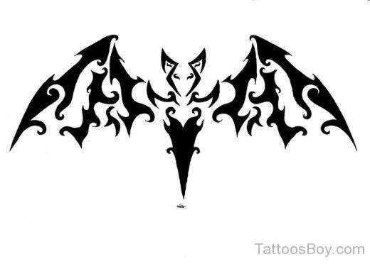 Tribal  Bat Tattoo Design5-TB1294