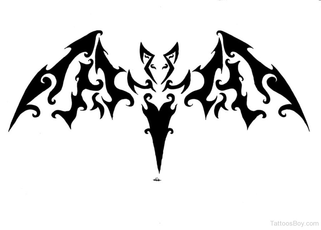 Tribal Bat Tattoo Design