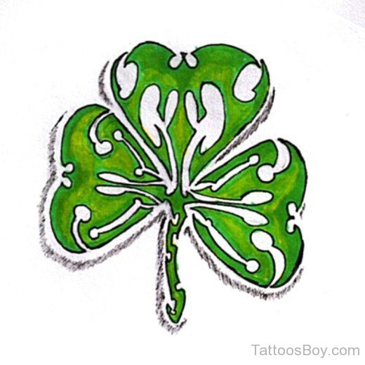 Tribal Clover Tattoo Design-TB12184