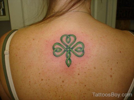 Tribal Clover Tattoo On Back-TB12185