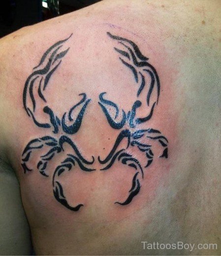 Tribal Crab Tattoo On Back-TB12139