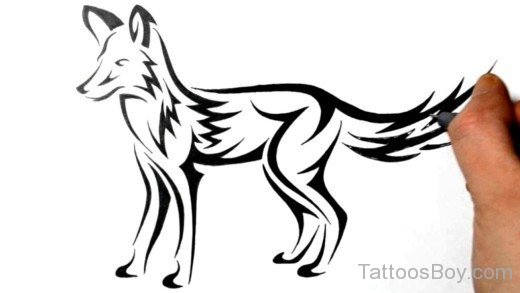 Tribal Fox Tattoo Design-TB184