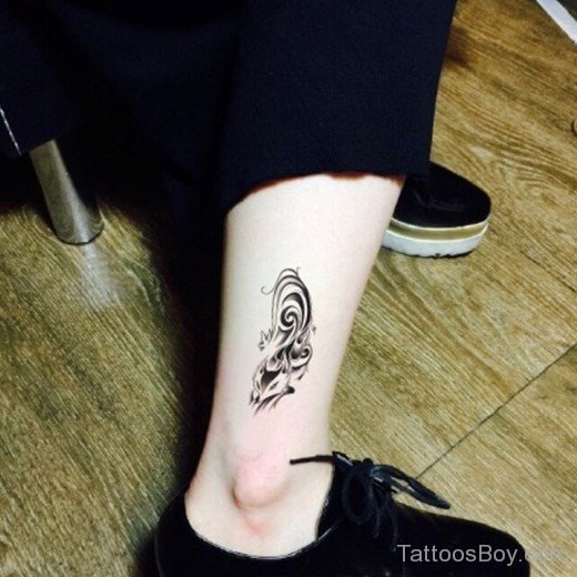 Tribal Fox Tattoo On Ankle-TB185