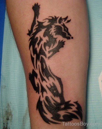 Tribal Fox Tattoo On Arm-TB12147
