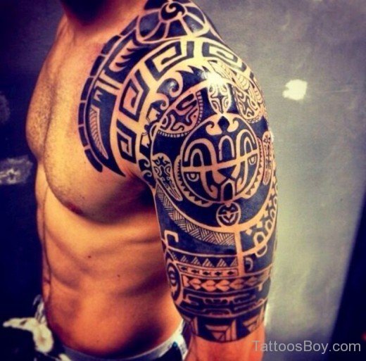 Tribal Tattoo Design On Half Sleeve-TB12110