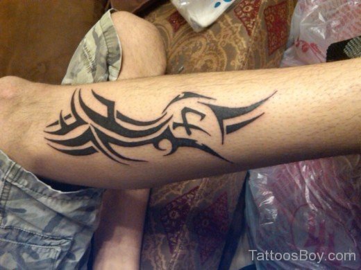 Tribal Tattoo Design On Leg-TB12328