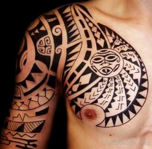 Tribal Tattoo On Chest-TB12332