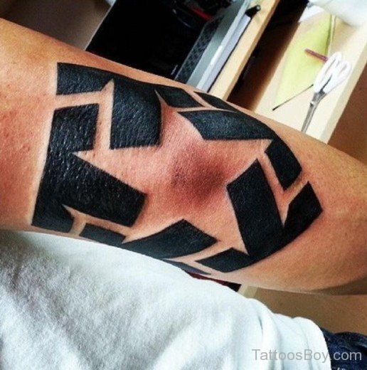 Tribal Tattoo On Elbow 4-TB1474