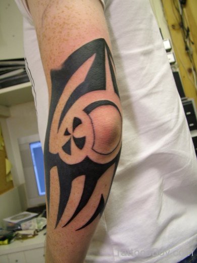 Tribal Tattoo On Elbow-TB1475