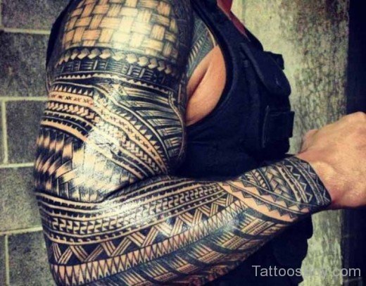Tribal Tattoo On Full Sleeve-TB1141