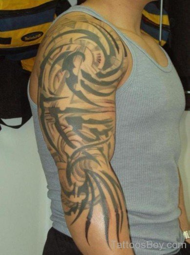 Tribal Tattoo On Half Sleeve-TB1478