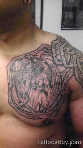 Unique Armor Tattoo On chest-TB1145