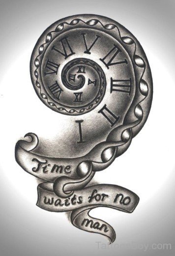 Unique Clock Tattoo Design-Tb12166