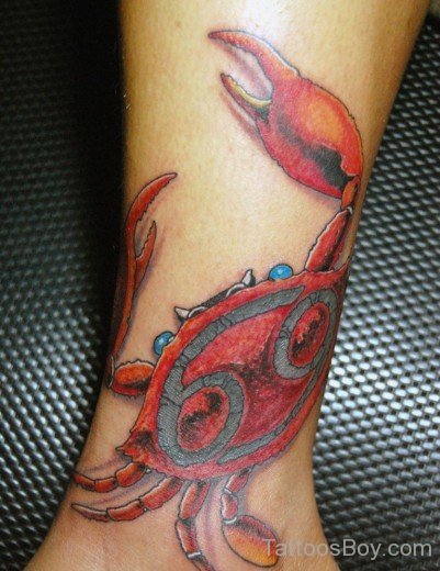 Unique Crab Tattoo On Ankle-TB12142