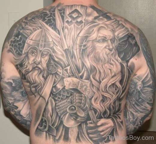 Viking Tattoo On Back-TB1243