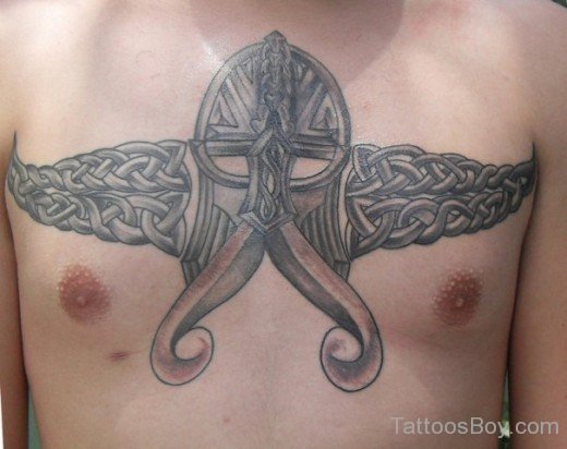Viking Tattoo On chest-TB1244