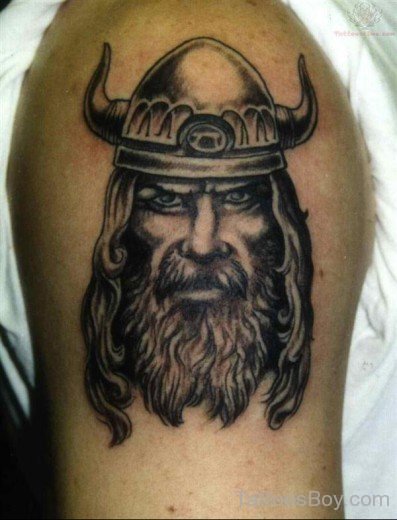 Warrior Head Tattoo On Shoulder-TB1252