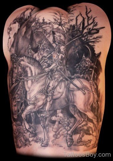 Warrior Tattoo On Back-TB1256