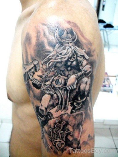 Warrior Tattoo On Shoulder-TB1148