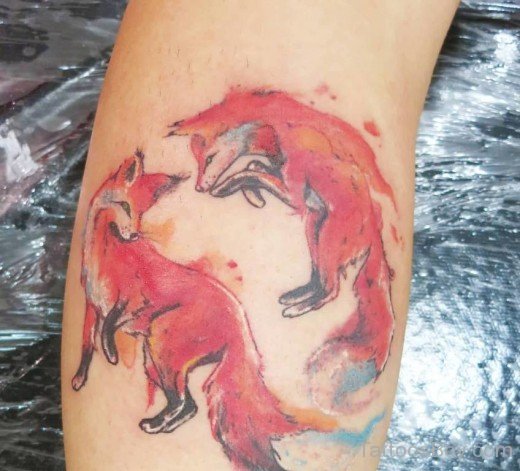 Waterclor Fox Tattoo-TB12155