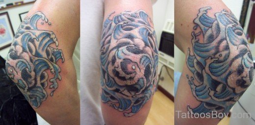 Wave Tattoo On Elbow-TB1484