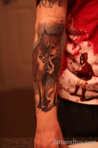 Wild Fox Tattoo On Arm-TB187