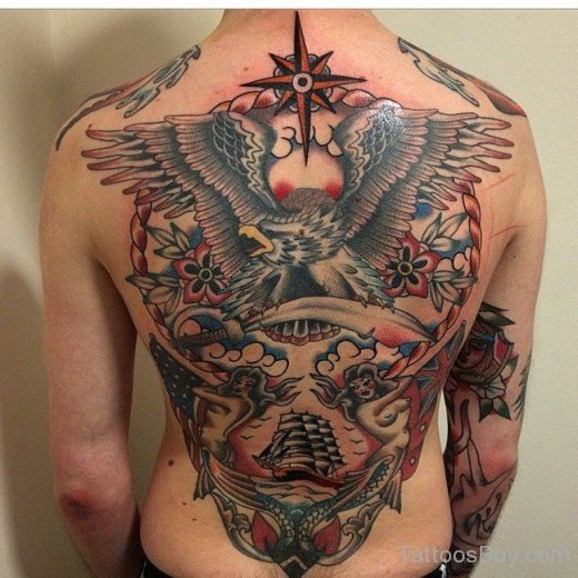 Wings Tattoo Design On Back-TB12112