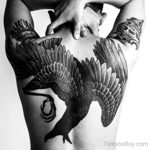 Wings Tattoo On Back-TB1144