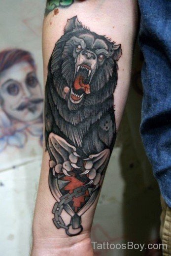 Wolf Tattoo On Arm-TB1486