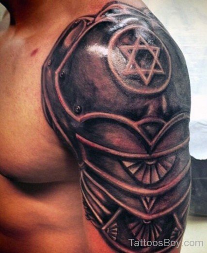 Wonderful Armor Tattoo On Shoulder-TB1153