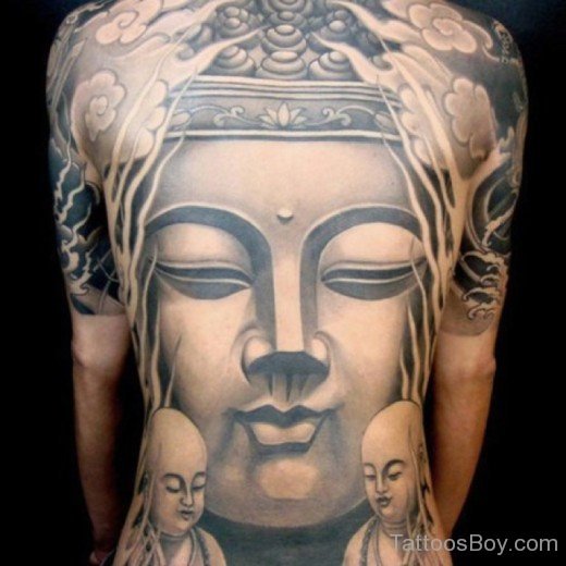 Wonderful Buddha Tattoo On Back-TB1122