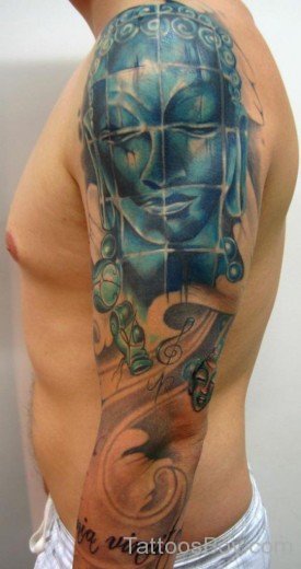 Wonderful Buddhist Tattoo On Full Sleeve-TB1123