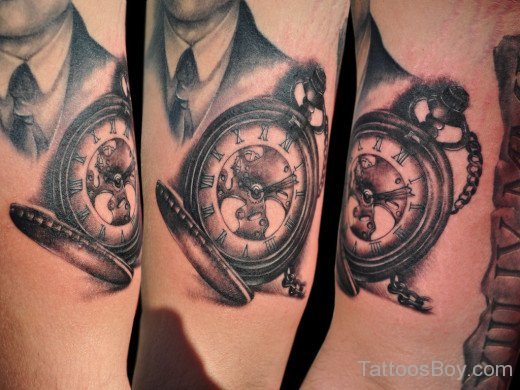 Wonderful Clock Tattoo Design-Tb12167