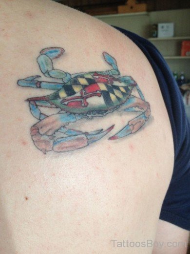  Crab Tattoo On Back-TB12144