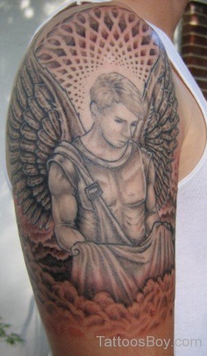 Wonderful Guardian Angel Tattoo Design-TB12183