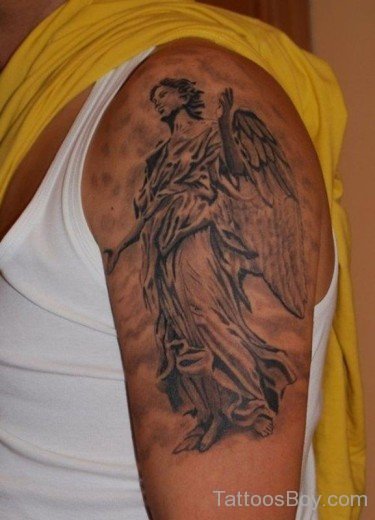 Wonderful Guardian Angel Tattoo On Shoulder-TB12184