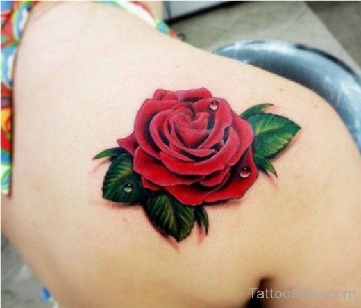 Wonderful Red Rose Tattoos--TB180