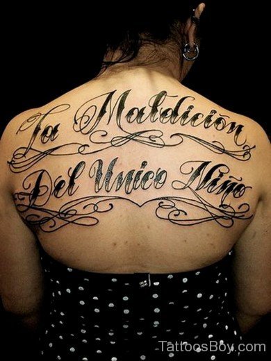 Wording Tattoo Design On Back-TB1241