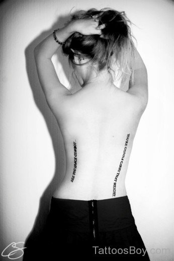 Wording Tattoo On Back-TB12348