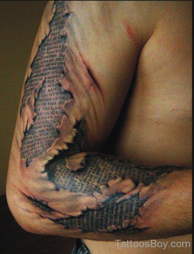 Wording Tattoo On Full Sleeve-TB12151