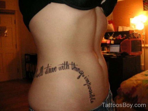 Wording Tattoo On Rib-TB12117