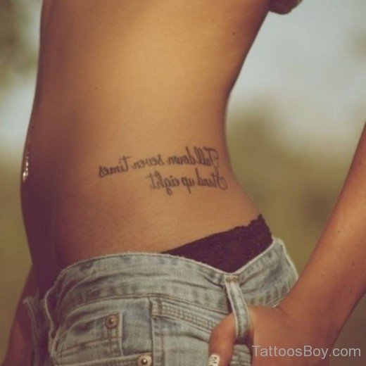 Wording Tattoo On Waist-TB12352