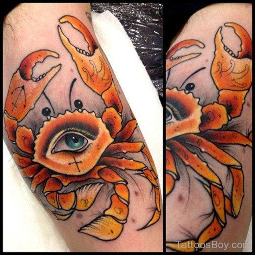 Yellow Crab Tattoo Design-TB12147